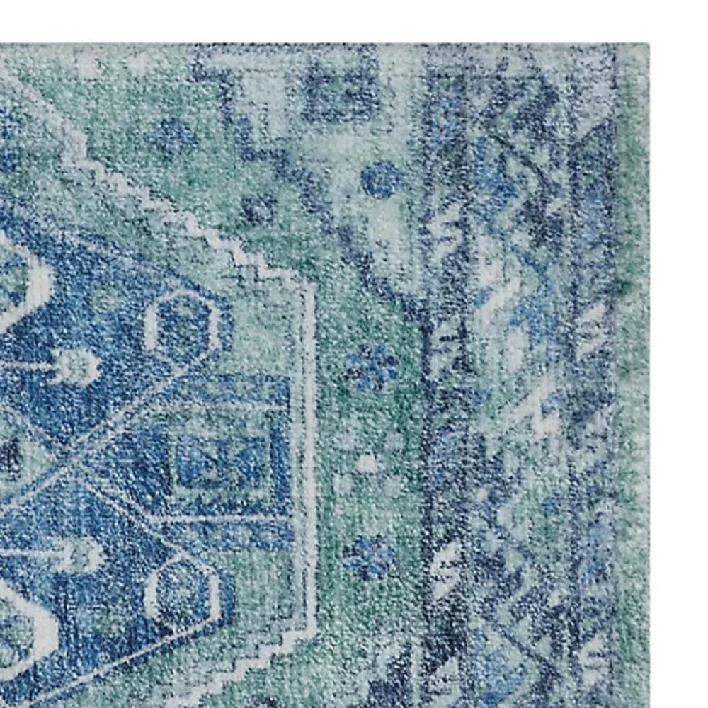 new Wild Sage Printed 20x33 inch Bathroom Rug in Aqua Blue Gray Green colors